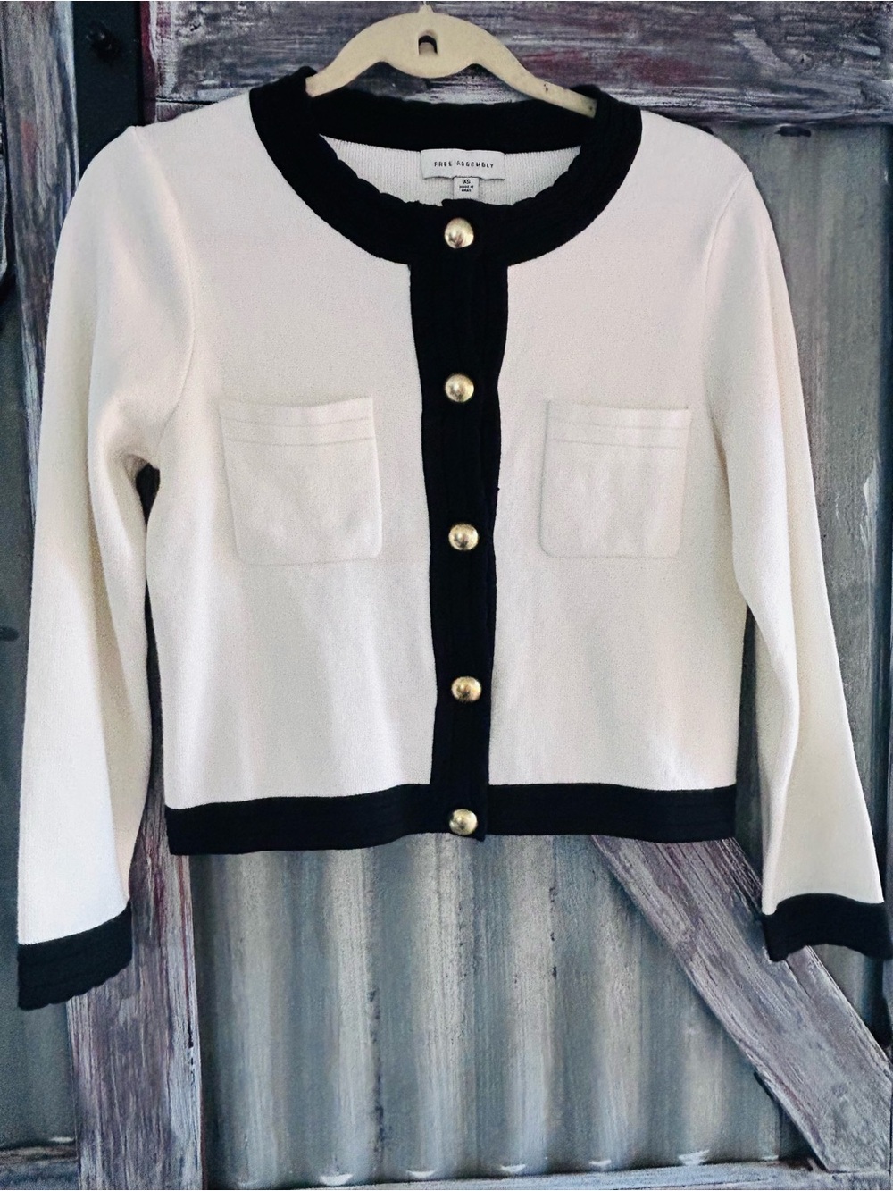 Cream and Black Free Assembly Cardigan